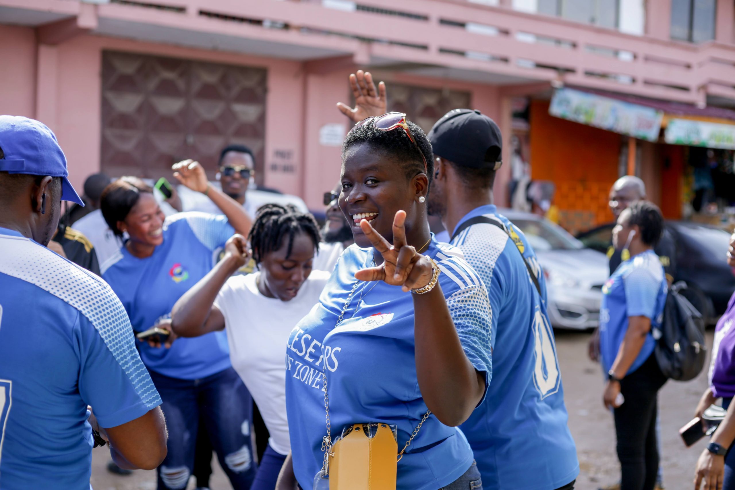 Volunteers on a community project